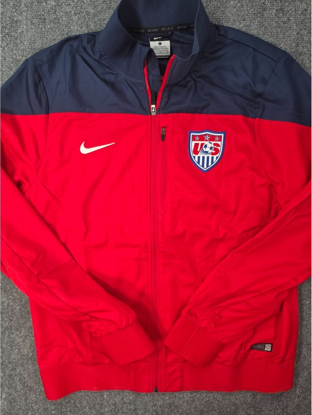 Nike USA Soccer USMNT Jacket Mens L Red Navy Full Zip U.S. Soccer Team